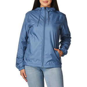 Chaqueta Cortavientos con Capucha para Mujer, Ligera, Impermeable, Transpirable, de Secado Rápido, Informal, Corte Regular, Color Sólido, Manga Larga, Beige - Product Image 3