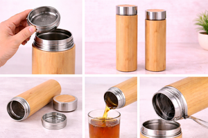 Bouteille d'eau personnalisée avec finition bois pour la remise des diplômes et Noël - Product Image 3