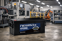 Batería NEWMAX LiFePO4 12.8V 200Ah de estado sólido coreana, 5000 ciclos, ligera, sin mantenimiento, para energía solar/UPS/RV/marina/carritos de golf