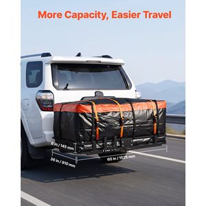 Portaequipajes Plegable para Enganche de Remolque, 60"x36"x6", con Bolsa Impermeable, Capacidad de 500 LBS, Acero - Product Image 2