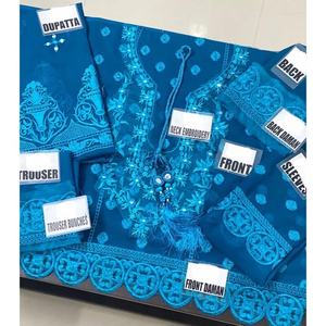 2021 dernier Style pakistanais indien robes de mariée Collection en mousseline de soie brodée fête porter vente chaude en soie de Viscose - Product Image 6