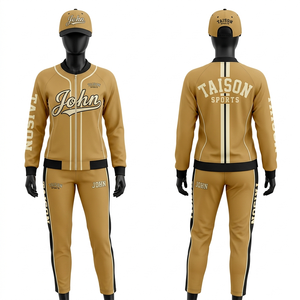 Women Baseball Tracksuit Premium 320 GSM Polyester Fleece White Body Navy Raglan Panels Embroidery Sublimation Custom Logo <b>Set</b> - Product Image 2