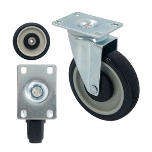 Étagères mobiles CWD-514-BK Roues 5 pouces TPU 120 kg Plaque pivotante OEM - Product Image 1