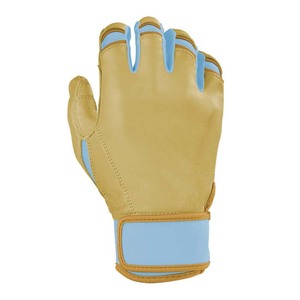 Gants de frappe en cuir beige et bleu clair avec fermeture auto-agrippante, unisexe, pour entraînement adulte - Product Image 3