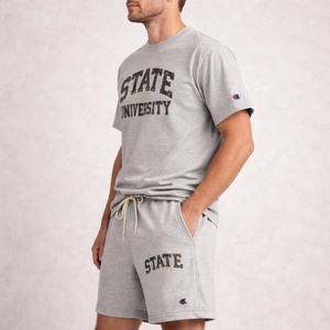 Conjunto de Camiseta y Pantalones Cortos Deportivos para Hombre, Estilo Universitario, Transpirable, para Verano, Venta al Por Mayor - Product Image 3