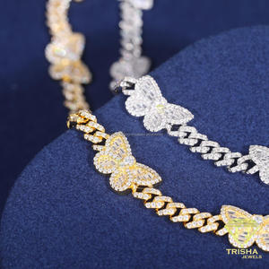 Collar de plata de ley 925 con diamantes cultivados en laboratorio y diseño de flor decorativa para tiendas boutique y joyería profesional. - Product Image 3