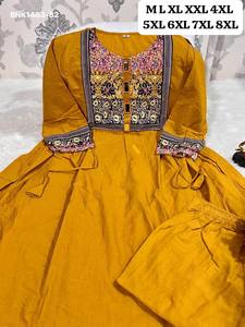 Proveedor de la colección de conjuntos Kurti-Plazzo con detalles en el yate de la prenda y corte acampanado, de la mejor calidad de algodón, de Surat Woman Fashion. - Product Image 6
