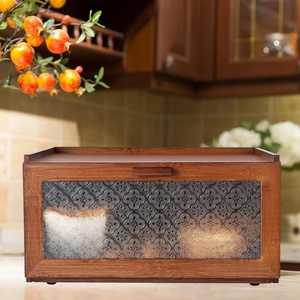 <b>Grey</b> Metal Bread <b>Box</b> with Matching Canister Set - Countertop Food <b>Storage</b> Container Keeper Set for Kitchen - Product Image 5