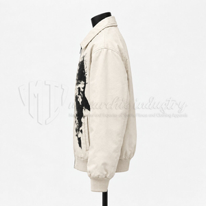 Blouson bomber imprimé graphique pour homme, logo personnalisé, streetwear, vintage, décontracté, coupe-vent, vente en gros - Product Image 5