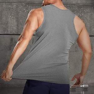 Gym <b>Stringer</b> <b>Vest</b> <b>Men's</b> Tank Top Ribbed Cotton Sleeveless Lightweight Breathable Eco-Friendly Fabric High Street Style - Product Image 3