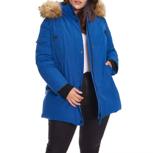 Women's Genuine <b>Leather</b> Parka <b>Jacket</b> for Cold Weather & Winter Warmth Breathable Design with Soft Feel - Product Image 1