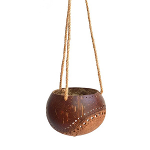 Maceta Biodegradable de Cáscara de Coco Cromada, Estilo Rústico Ecológico, Maceta Colgante de Eco2go Vietnam - Product Image 1