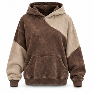 Sweat à capuche vintage pour femme, coupe ample, effet délavé, tissu délavé, finitions côtelées, construction confortable, vêtement de tous les jours - Product Image 1