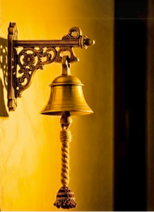 Traditional Wall Mounted Brass Bell with Pull Rope for Authentic <b>Home</b> Entrance Solid brass <b>temple</b> bell Antique brass wall bell - Product Image 2