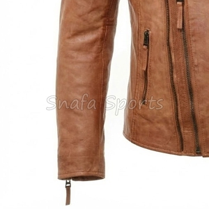 Chaqueta de Cuero Personalizada de Alta Calidad, Resistente al Viento, con Cierre, Cuello Personalizado y Etiqueta, Chaquetas de Cuero para Hombre - Product Image 4