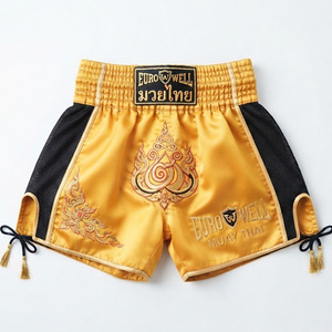 Pantalones Cortos de Muay Thai Personalizados al por Mayor con Logotipo Bordado en Satén Transpirable para Hombre, Pantalones Cortos Cargo de Artes Marciales y Kickboxing, Largos hasta la Rodilla - Product Image 6