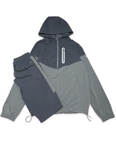 Conjunto Deportivo Vintage para Hombre con Capucha, Chaqueta con Cierre y Pantalones, Transpirable, de Secado Rápido, Sin Costuras, 100% Poliéster, Otoño - Product Image 1