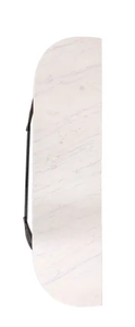 Marble <b>Console</b> Table <b>Black</b> Metal Entryway Sofa Table Oval Top Living Room Accent Furniture - Product Image 4