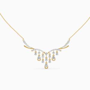 Collier en or classique 18 carats avec diamant naturel de laboratoire taille émeraude, design créatif, sertissage pavé, pour femme, cadeau unique pour fiançailles - Product Image 2