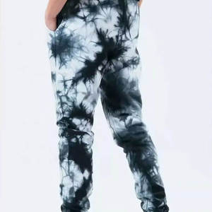 Ensemble de survêtement noir tie-dye personnalisé : sweat à capuche et pantalon de jogging assortis, tenue de sport décontractée deux pièces style streetwear - Product Image 3