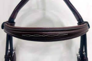 Venta al por mayor Premium Horse Brida de alta calidad de cuero genuino con hebillas de acero inoxidable Riendas con cordones MOQ bajo - Product Image 3