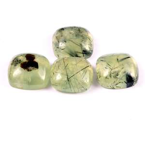 Prehnita Natural Rutilada Verde, Cabujón Cuadrado Tipo Cojín 12x12MM, Piedra Preciosa Suelta de Fondo Plano para Joyería, Calidad AAA, Lote al por Mayor - Product Image 2
