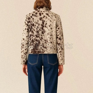 Vestes en cuir d'hiver pour femmes de haute qualité, en cuir de vache véritable, respirantes, imperméables, veste en cuir d'hiver à motif diamant - Product Image 2