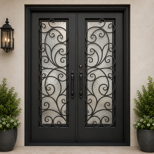 Portes d'entrée en fer forgé sur mesure pour maisons, avec des designs élégants, une durabilité exceptionnelle et une sécurité renforcée pour une entrée moderne - Product Image 3