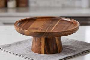 Handcrafted Natural Solid Wood Eco-Friendly <b>Cake</b> <b>Mold</b> Round Serving Platter Pedestal Base Home Kitchen Event Decor Good Price - Product Image 3