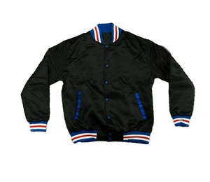 2025 Best Satin Baseball Jacket Custom High Quality Solid Color Varsity Jacket Fashion Top Quality Jacket <b>Men</b> And Women - Product Image 1