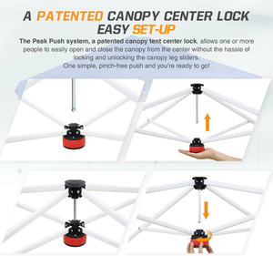 Huy Gia Heavy-Duty Portable Square Folding Four-Season Extended One Bedroom Single Layer <b>Tent</b> Powder-Coated Frame Camping Events - Product Image 3