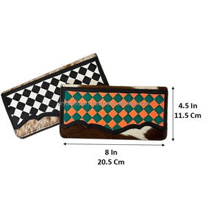 Nueva Cartera Larga de Cuero Genuino con Diseño a Cuadros, Hecha a Mano, con Múltiples Ranuras para Tarjetas, Estilo Vintage, de Piel de Vaca, Tipo Bifold - Product Image 2