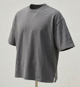 Camiseta Gris Extra Grande de Manga Corta, Cuello Redondo, Algodón, Informal, para Senderismo al Aire Libre - Product Image 6