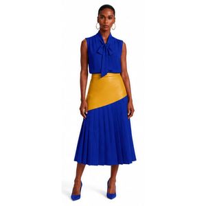 Women Fashion Pleated Midi <b>Skirt</b> High Waist Flared Design Elegant Casual Party <b>Office</b> Bottom Custom Wholesale Women Clothing - Product Image 1
