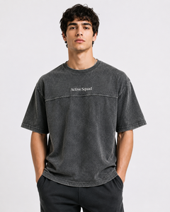 Camiseta Casual de Manga Corta para Hombre, Cuello Alto, Corte Regular, Poliéster/Algodón, Transpirable, Personalizable, Marca Active Squad - Product Image 4