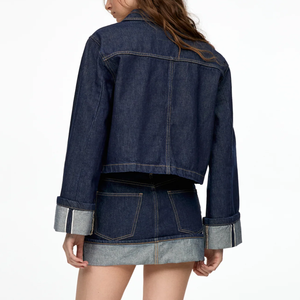 <b>Denim</b> <b>Jacket</b> Cotton Printed <b>Denim</b> <b>Jacket</b> <b>Cropped</b> Jeans <b>Jacket</b> for Women - Product Image 2