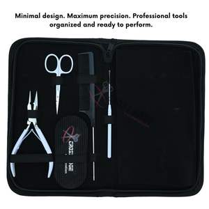 Kit d'outils pour extensions de cheveux à micro-perles blanches avec pince à sertir en acier inoxydable, ciseaux à doigts pour séparation et accessoires - Product Image 5