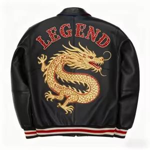 Blouson aviateur en cuir de vachette véritable pour homme, style vintage, fermeture éclair, imperméable, respirant, style streetwear, pour le printemps - Product Image 1