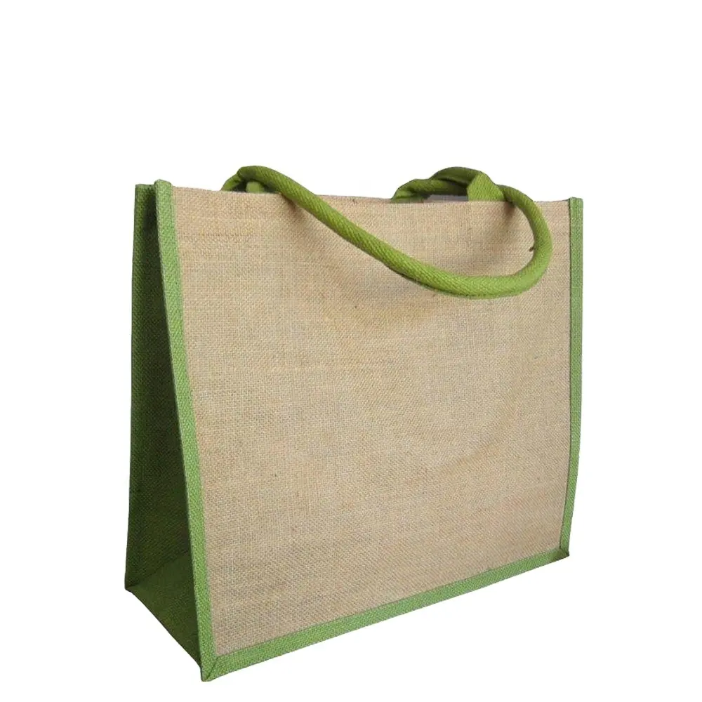 Customized Logo Top Quality Eco Grocery Reusable Big Capacity Women Shopping Tote Jute Bag