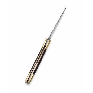 Couteaux pliants à lame en acier inoxydable, manche en bois, accents en laiton, épaisseur 0,6 mm, couteau pour le camping - Product Image 4