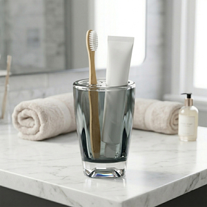 [Holar] Taiwan Made Modern Transparent <b>Black</b> 3 Slots High Quality Plastic Toothbrush Stand with Heavy Base - Product Image 4