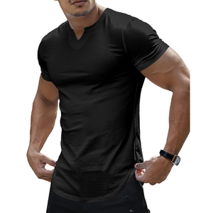T-shirt à manches courtes pour homme, tissu doux au toucher, extensible et tendance, 100% polyester, tissu frais pour homme - Product Image 1