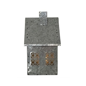 Porte-bougie en forme de maison, lanterne vintage en métal en forme de maison, lanterne pour bougies chauffe-plat, chandelier en forme de maison, décoration de table de salle à manger, artisanat - Product Image 3