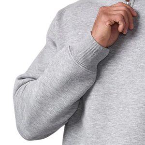 Sweat-shirt à col montant zippé gris clair pour homme, pull décontracté en polaire, vêtement streetwear d'hiver - Product Image 5