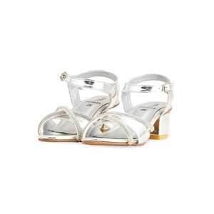 Girls' <b>Heeled</b> <b>Sandals</b> <b>Silver</b> Fancy Design KD9861 - Product Image 3