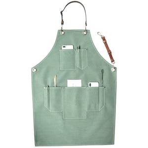 Tablier de barista professionnel en toile avec logo personnalisé, sangle en cuir réglable, uniforme pour employé de café, serveur de comptoir de café, fonctionnel - Product Image 2