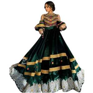 Afghani Bridal <b>Dress</b> Traditional Afghan Wedding Wear Hand Embroidered Luxury Bridal Gown Custom Design Wholesale Casual <b>Dresses</b> - Product Image 1