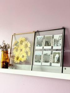 Home Decor Glass & Metal Hanging Photo <b>Frame</b> for <b>Wall</b> Decoration, with 2 Sides Glass Customized Decorative Picture <b>Frames</b> - Product Image 2