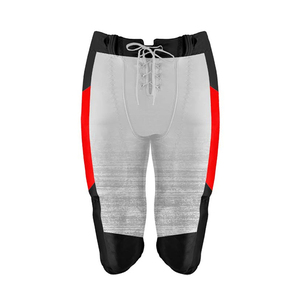 Pantalon de football gris pour homme avec empiècements rouges et noirs, impression par sublimation, polyester respirant, taille adulte - Product Image 3