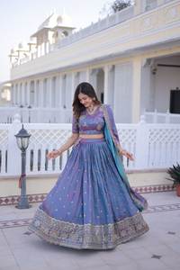 Conjunto de Lehenga Choli Dupatta de la India, el más vendido, para novias, bodas, fiestas, atuendo étnico, Lehenga Choli a precio de mayoreo - Product Image 4